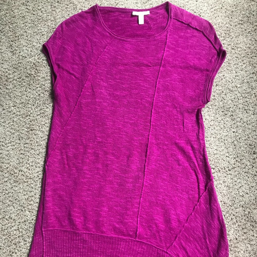 Eileen Fisher Petite Cap Sleeve Organic Linen Cotton Scoop Neck Top, Petite P/XS